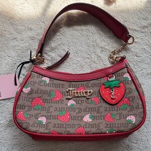 Juicy Couture Red and Brown Strawberry Shoulder Bag
